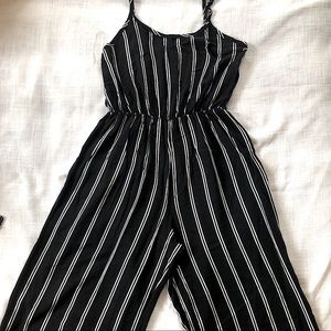 Black and White Stripes Jumpsuit